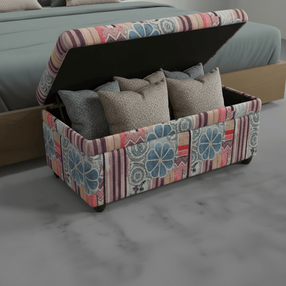 Luxury End of Bed Bench Box Designer Pattern Craftsmanship - ISTOOLS