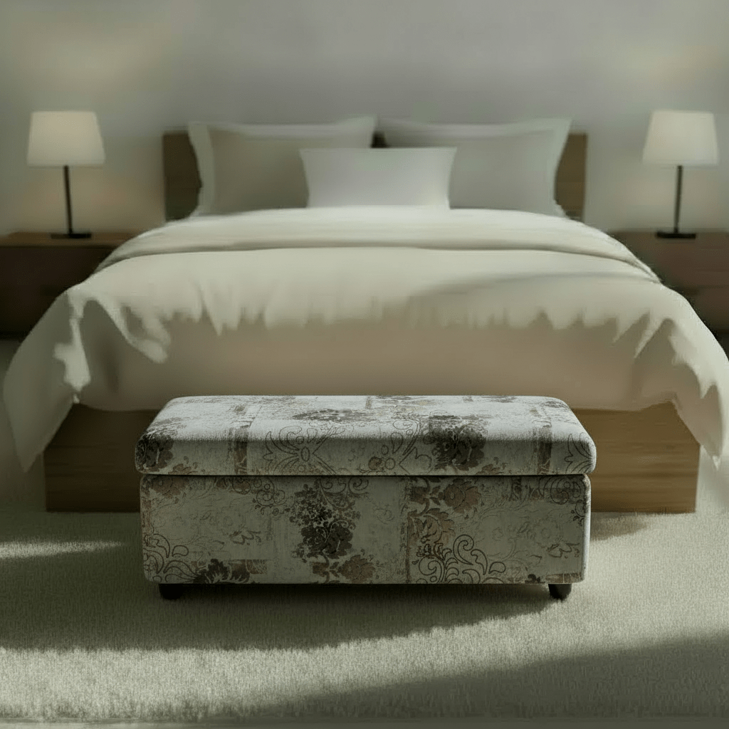 Luxury End of Bed Footstool Box Expressive Motif - ISTOOLS