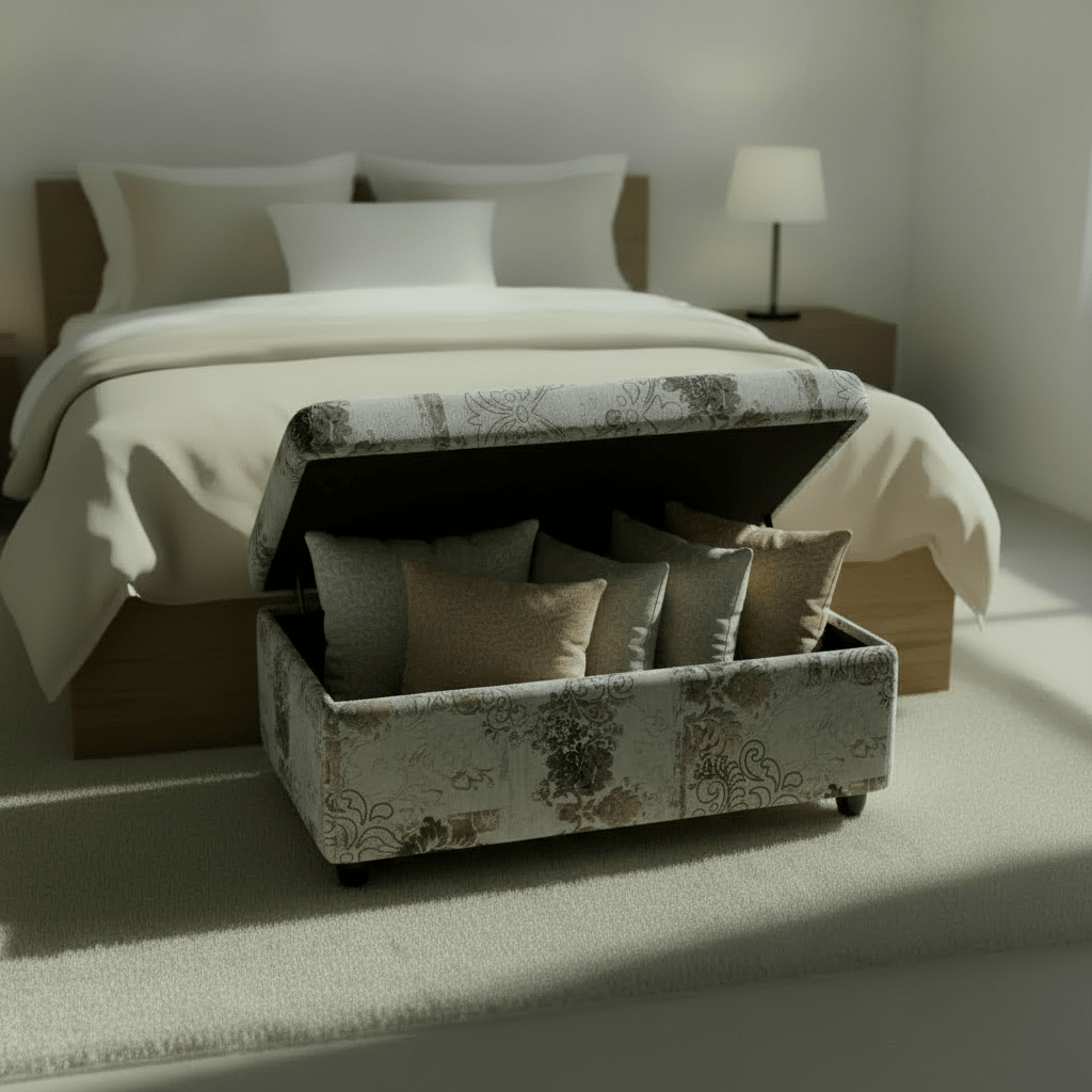 Luxury End of Bed Footstool Box Expressive Motif - ISTOOLS