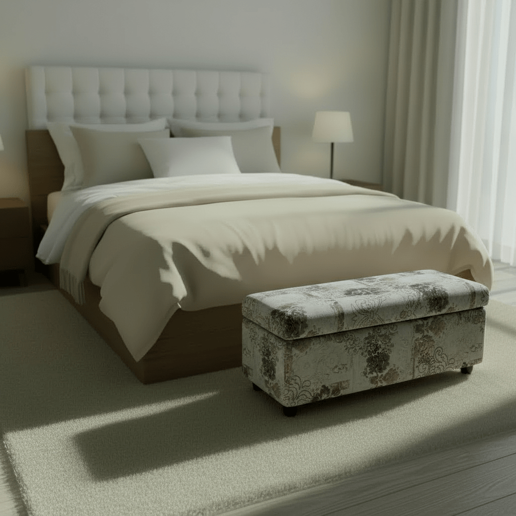 Luxury End of Bed Footstool Box Expressive Motif - ISTOOLS