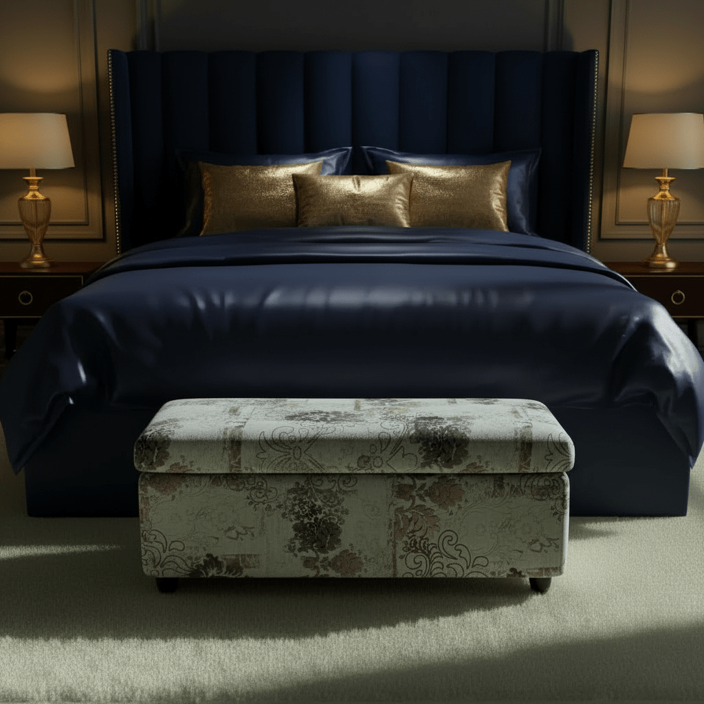 Luxury End of Bed Footstool Box Expressive Motif - ISTOOLS