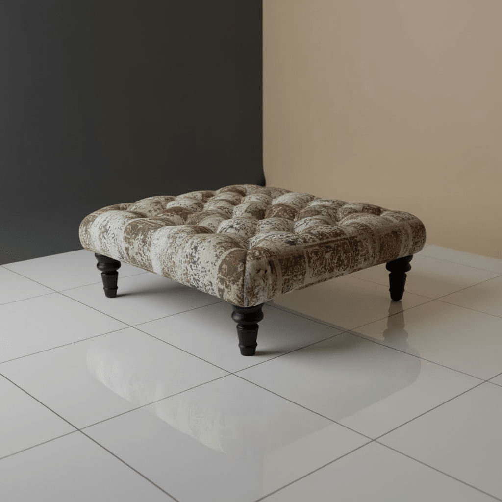 Luxury Hand - Finished Square Buttoned Table Expressive Pattern - ISTOOLS