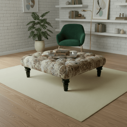 Luxury Hand - Finished Square Buttoned Table Expressive Pattern - ISTOOLS