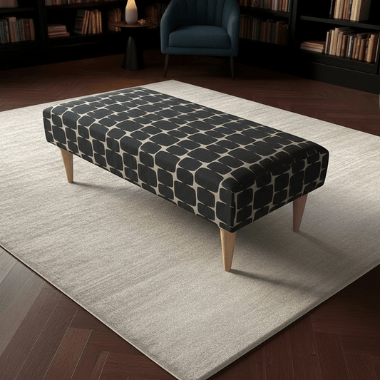 Luxury Hand - stitched Detail Seating Ottoman Bench – Multi - Functional Coffee Table - ISTOOLS