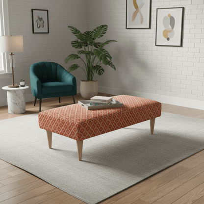 Luxury Hand - stitched Detail Seating Ottoman Bench – Multi - Functional Coffee Table - ISTOOLS