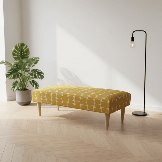 Luxury Hand - stitched Detail Seating Ottoman Bench – Multi - Functional Coffee Table - ISTOOLS