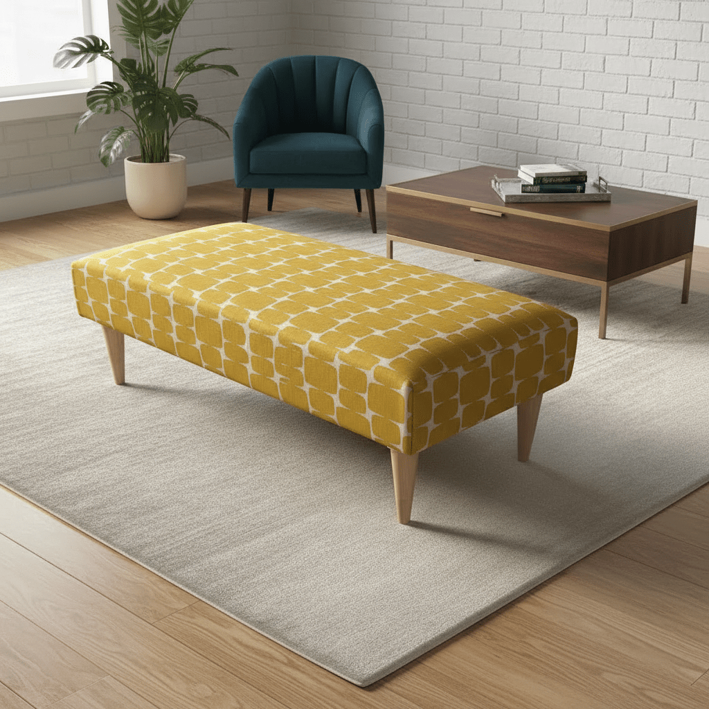 Luxury Hand - stitched Detail Seating Ottoman Bench – Multi - Functional Coffee Table - ISTOOLS