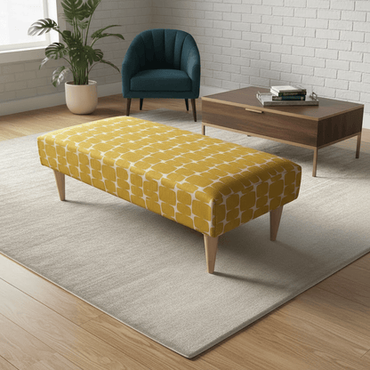 Luxury Hand - stitched Detail Seating Ottoman Bench – Multi - Functional Coffee Table - ISTOOLS