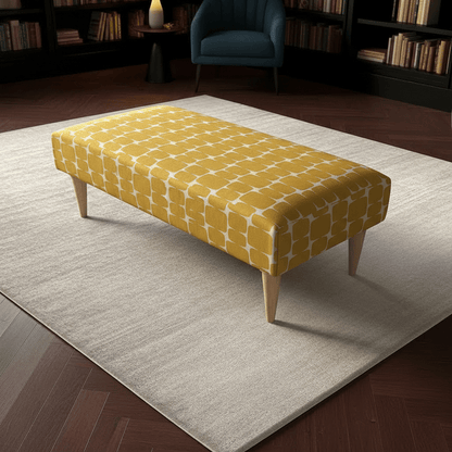 Luxury Hand - stitched Detail Seating Ottoman Bench – Multi - Functional Coffee Table - ISTOOLS