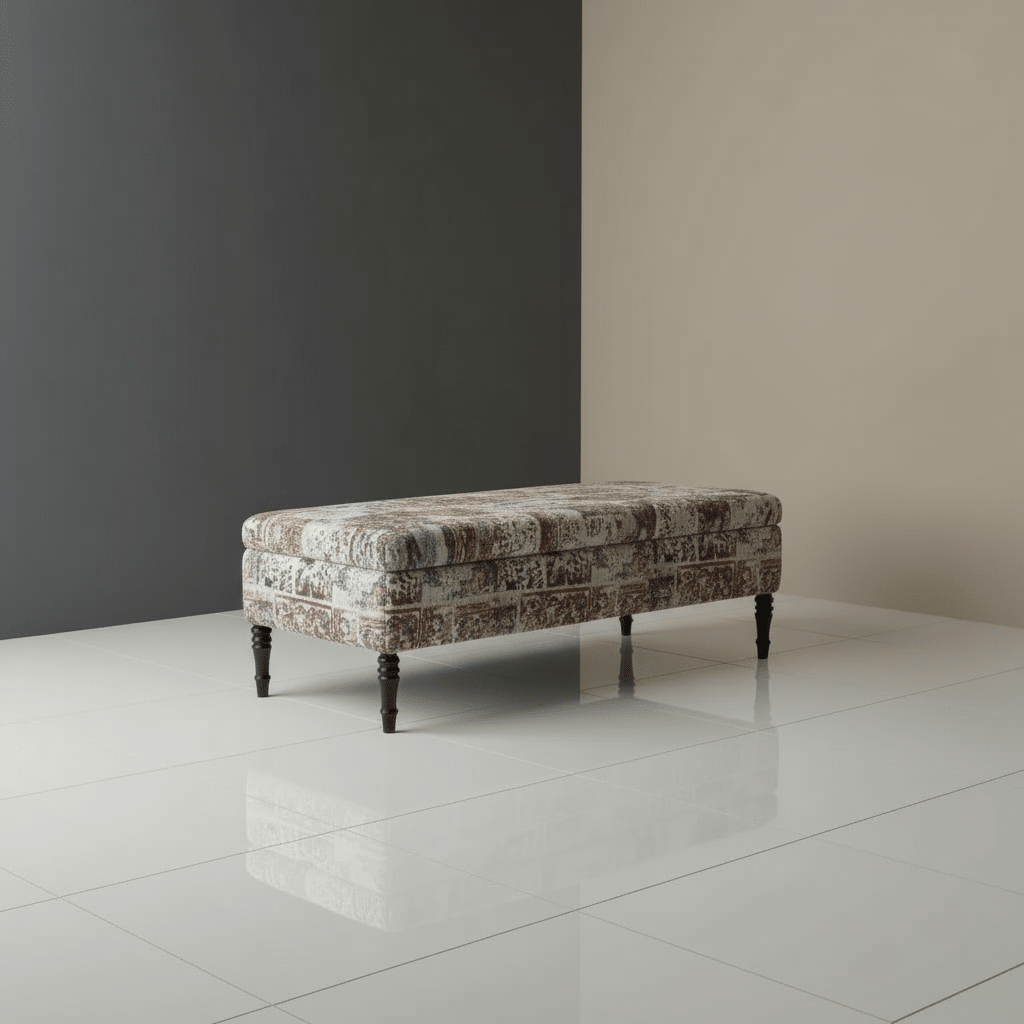 Luxury Hand - Upholstered Coffee Table Ottoman Expressive Pattern - ISTOOLS
