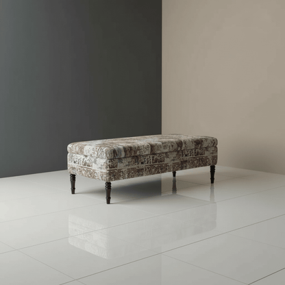 Luxury Hand - Upholstered Coffee Table Ottoman Expressive Pattern - ISTOOLS