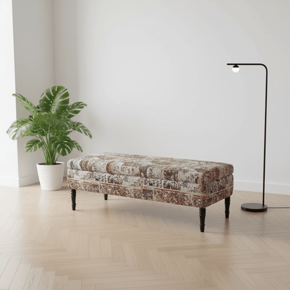 Luxury Hand - Upholstered Coffee Table Ottoman Expressive Pattern - ISTOOLS