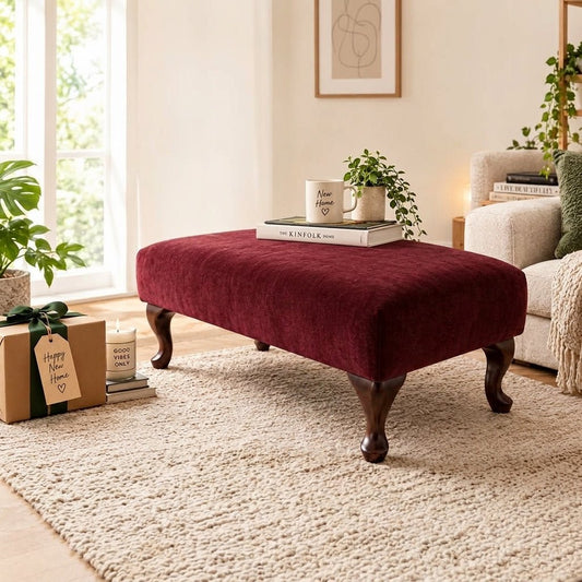 LUXURY MADE TO MEASURE FOOTSTOOL CUSTOM UPHOLSTERED OTTOMAN BENCH BESPOKE PLAIN FABRIC COFFEE TABLE SEAT NON STORAGE POUFFE - ISTOOLS