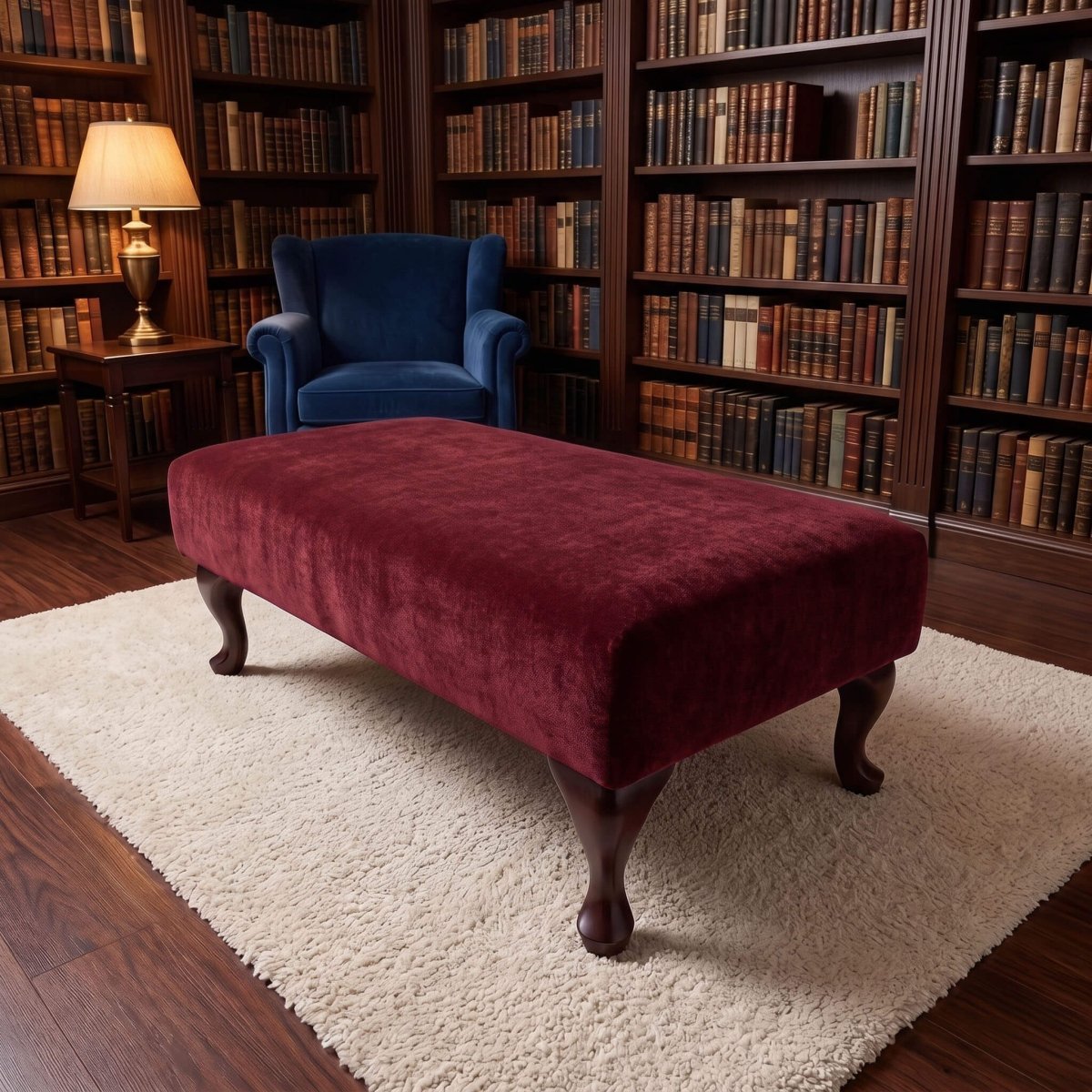 LUXURY MADE TO MEASURE FOOTSTOOL CUSTOM UPHOLSTERED OTTOMAN BENCH BESPOKE PLAIN FABRIC COFFEE TABLE SEAT NON STORAGE POUFFE - ISTOOLS