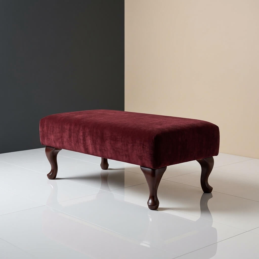 LUXURY MADE TO MEASURE FOOTSTOOL CUSTOM UPHOLSTERED OTTOMAN BENCH BESPOKE PLAIN FABRIC COFFEE TABLE SEAT NON STORAGE POUFFE - ISTOOLS