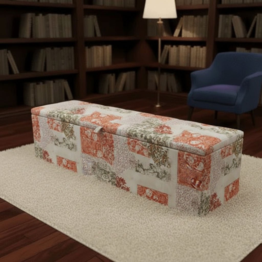 Luxury Multi - Room Seating Bench Hidden Storage Abstract Art - ISTOOLS