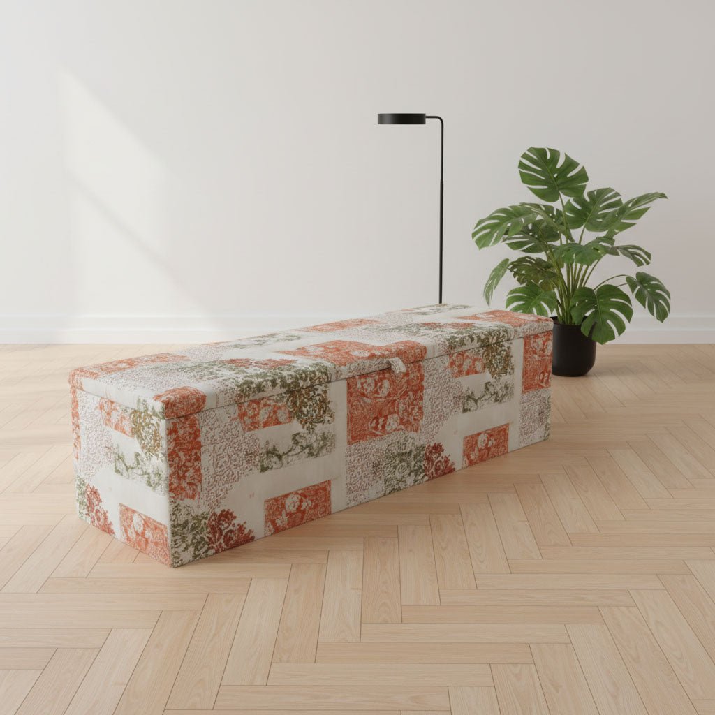 Luxury Multi - Room Seating Bench Hidden Storage Abstract Art - ISTOOLS