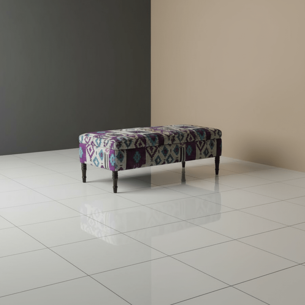 Luxury Multi - Toned Lounge Table Ottoman Premium Fabric - ISTOOLS