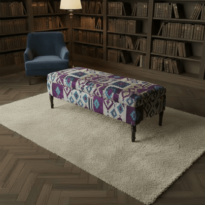 Luxury Multi - Toned Lounge Table Ottoman Premium Fabric - ISTOOLS