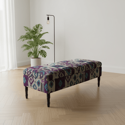 Luxury Multi - Toned Lounge Table Ottoman Premium Fabric - ISTOOLS