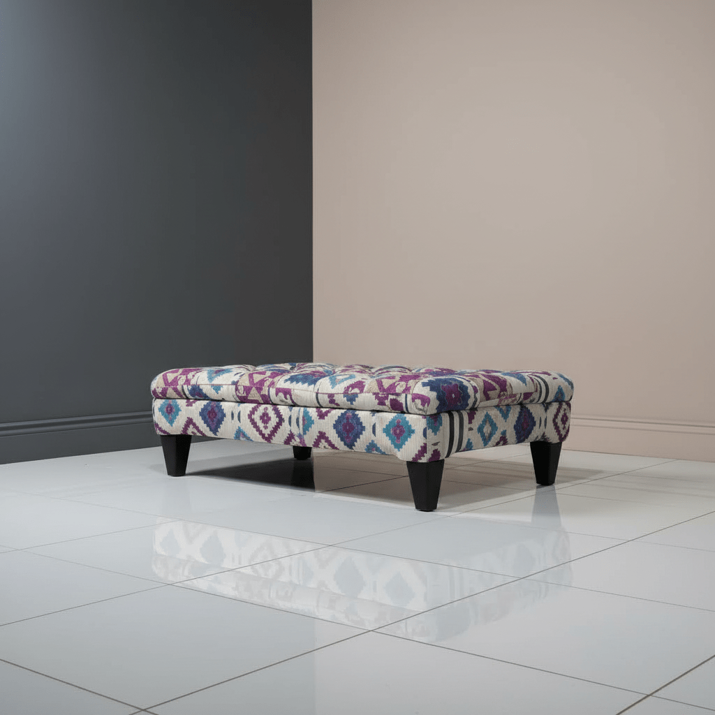 Luxury Multi - Toned Tufted Lounge Table Premium Fabric - ISTOOLS