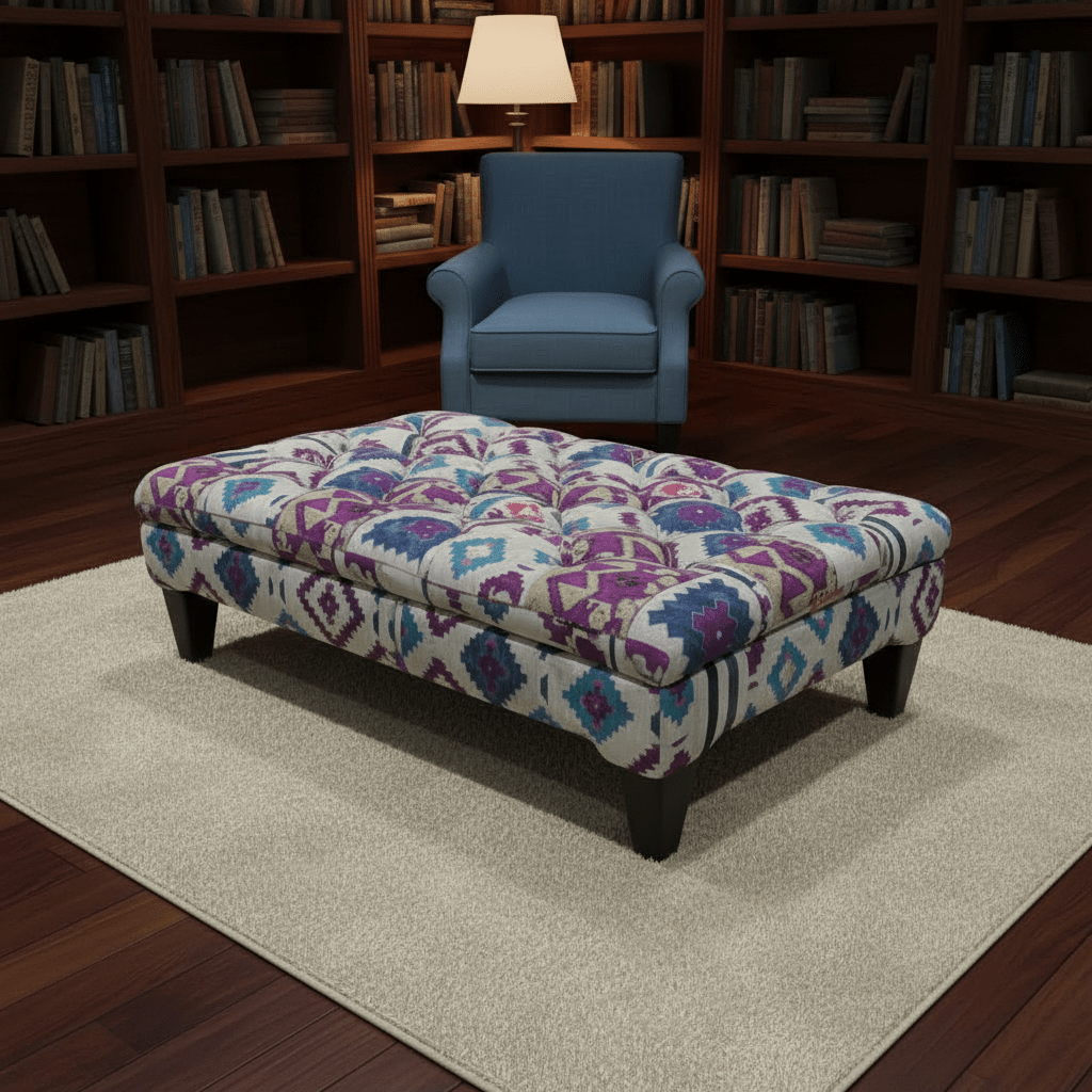 Luxury Multi - Toned Tufted Lounge Table Premium Fabric - ISTOOLS