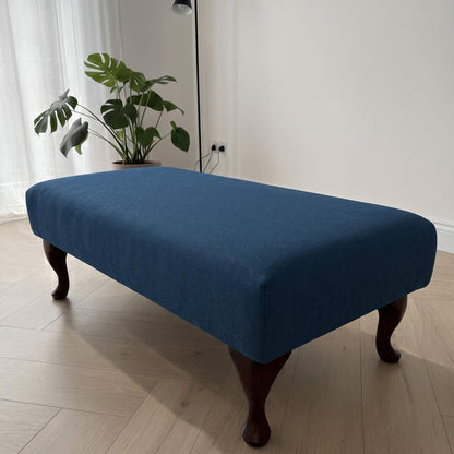 LUXURY PLAIN FABRIC FOOTSTOOL BESPOKE UPHOLSTERED OTTOMAN BENCH CUSTOM LIVING ROOM LOUNGE SEAT NON STORAGE COFFEE TABLE POUFFE - ISTOOLS