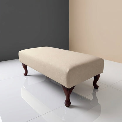 LUXURY PLAIN FABRIC OTTOMAN SEAT BESPOKE NON STORAGE FOOTSTOOL CUSTOM UPHOLSTERED COFFEE TABLE PREMIUM LIVING ROOM LOUNGE BENCH - ISTOOLS