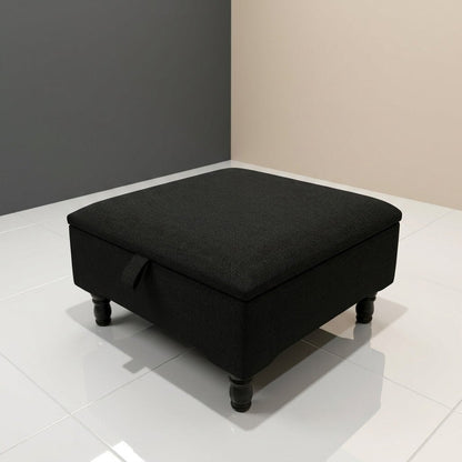 LUXURY PLAIN FABRIC STORAGE FOOTSTOOL HANDCRAFTED UK - ISTOOLS