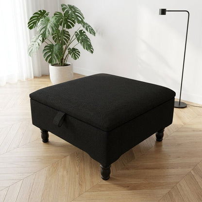LUXURY PLAIN FABRIC STORAGE FOOTSTOOL HANDCRAFTED UK - ISTOOLS