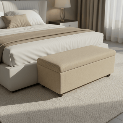 Luxury Rectangular Blanket Box Hidden Storage Designer Aesthetic - ISTOOLS