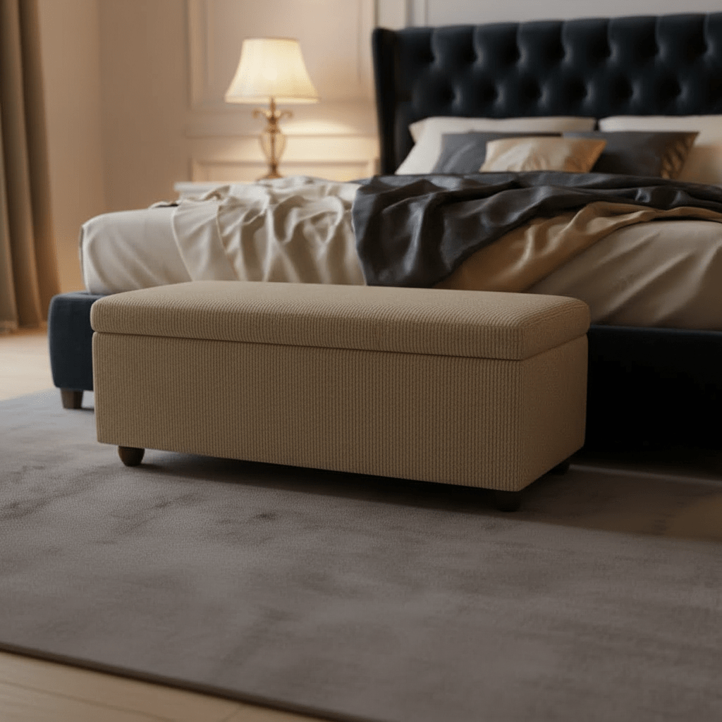 Luxury Rectangular Blanket Box Hidden Storage Designer Aesthetic - ISTOOLS