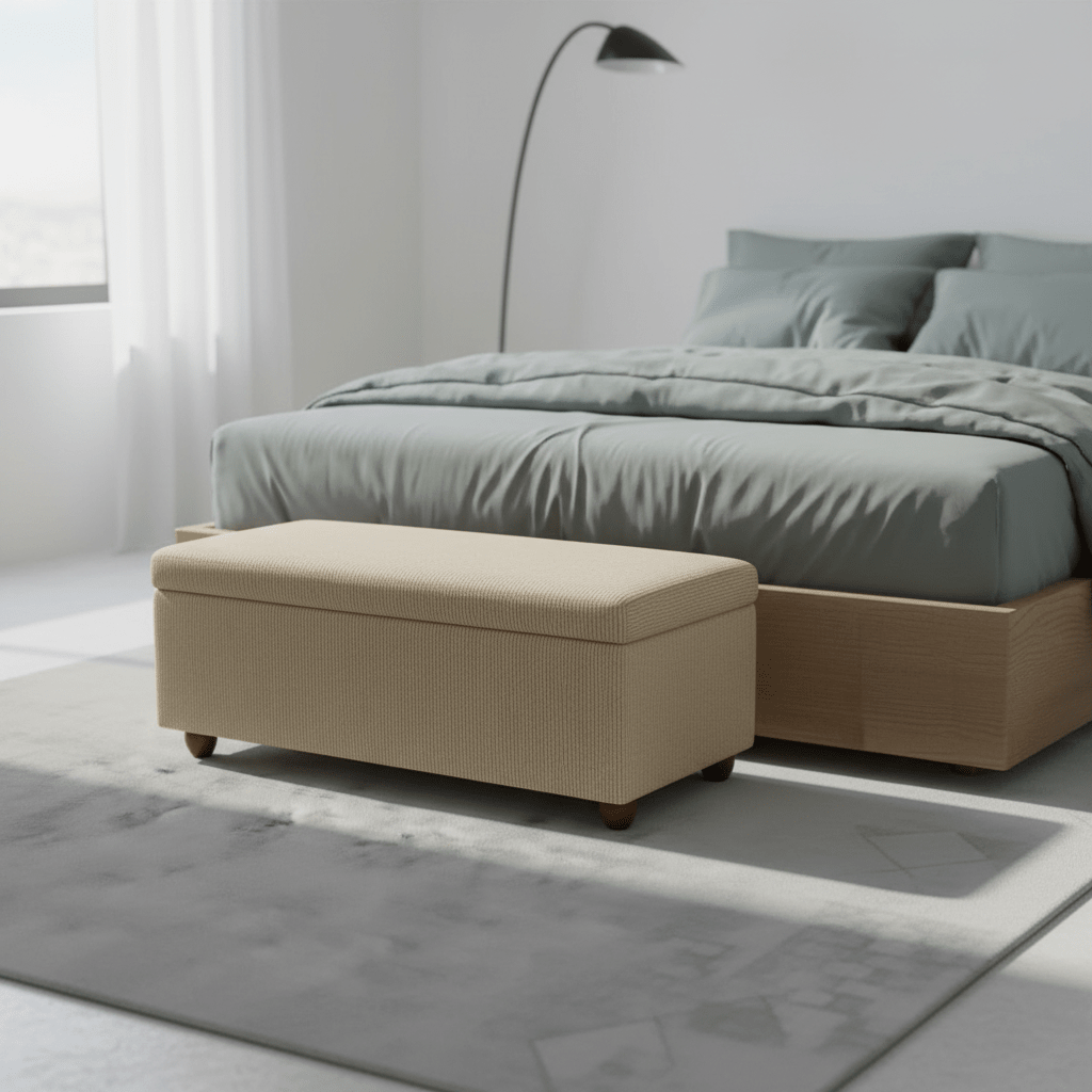 Luxury Rectangular Blanket Box Hidden Storage Designer Aesthetic - ISTOOLS