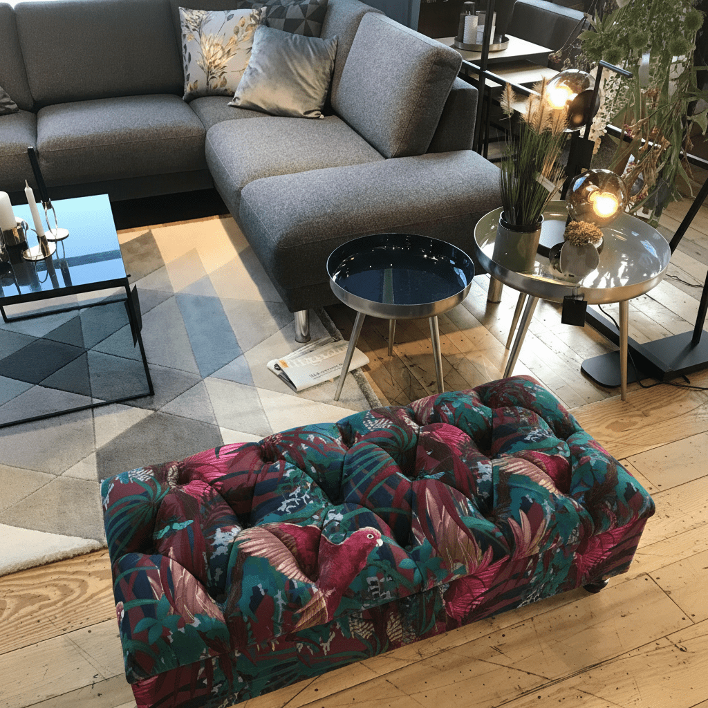 Luxury Rectangular Footstool with Hidden Storage bec - ISTOOLS