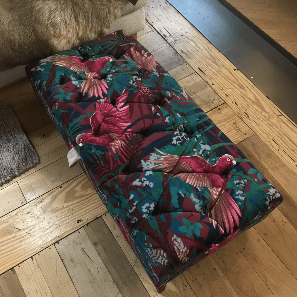 Luxury Rectangular Footstool with Hidden Storage bec - ISTOOLS