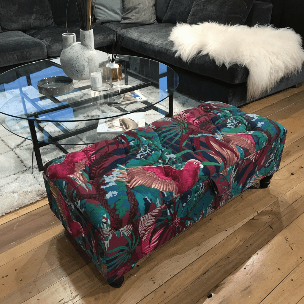 Luxury Rectangular Footstool with Hidden Storage bec - ISTOOLS
