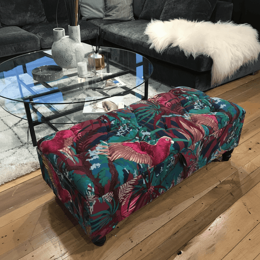 Luxury Rectangular Footstool with Hidden Storage bec - ISTOOLS