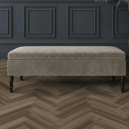 Luxury Rectangular Hallway Bench Hidden Storage Plain Fabric - ISTOOLS