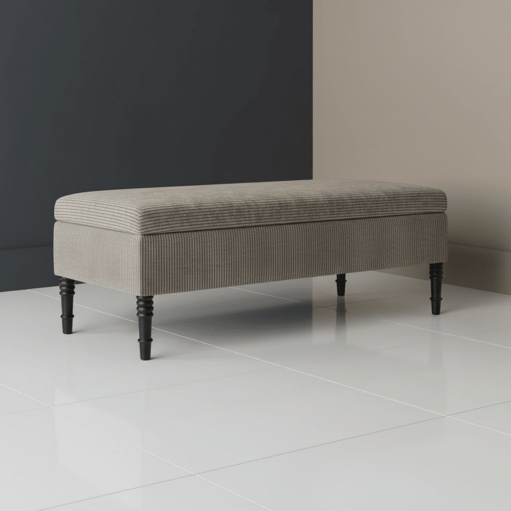 Luxury Rectangular Hallway Bench Hidden Storage Plain Fabric - ISTOOLS