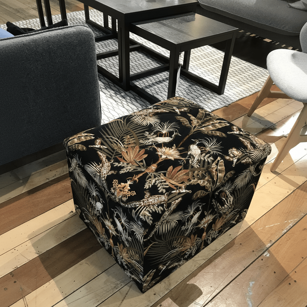 Luxury Small Pouffe Box Tufted Design UK Made bec - ISTOOLS