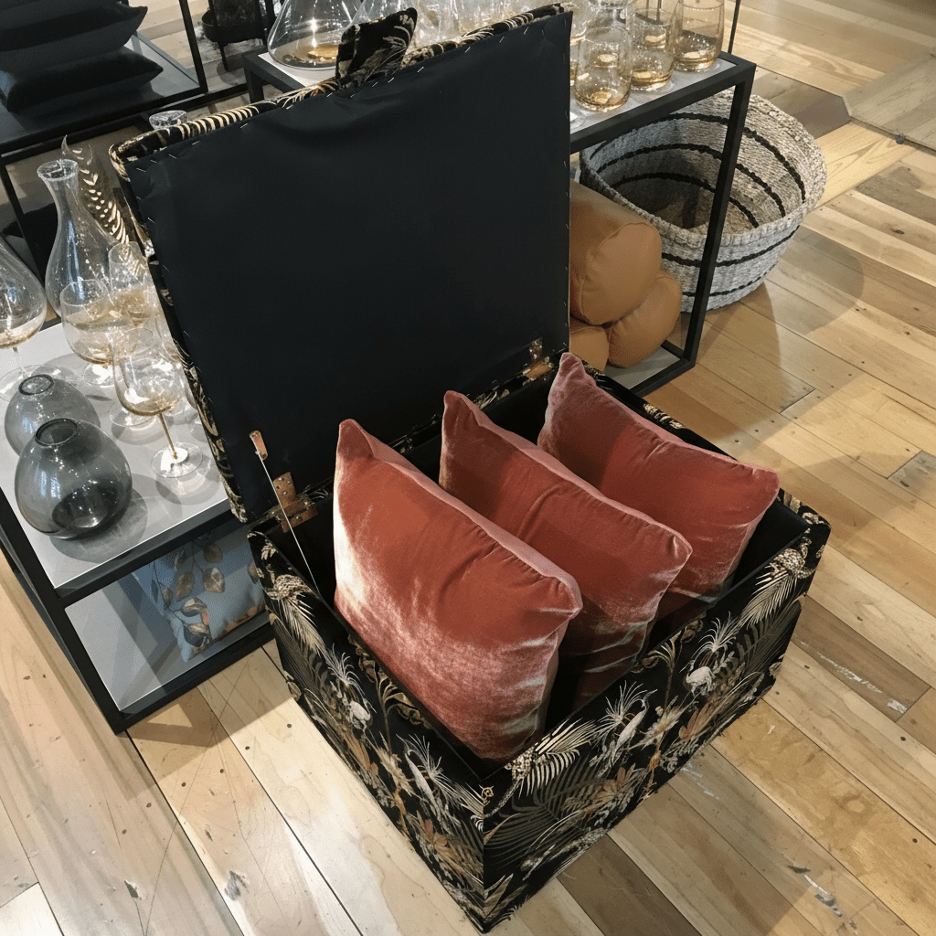 Luxury Small Pouffe Box Tufted Design UK Made bec - ISTOOLS