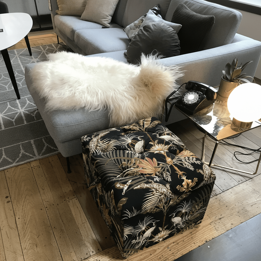 Luxury Small Pouffe Box Tufted Design UK Made bec - ISTOOLS