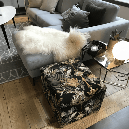Luxury Small Pouffe Box Tufted Design UK Made bec - ISTOOLS