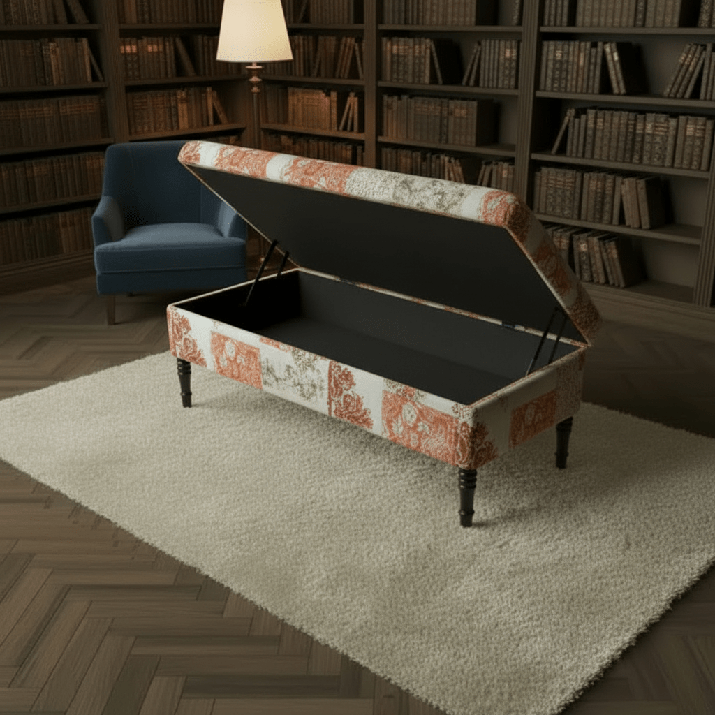 Luxury Smooth Surface Centrepiece Footstool Vibrant Art Style - ISTOOLS