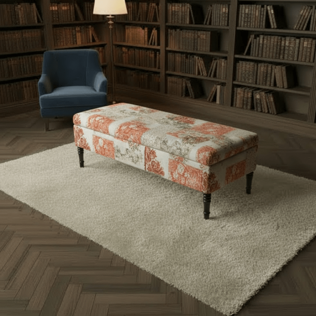 Luxury Smooth Surface Centrepiece Footstool Vibrant Art Style - ISTOOLS