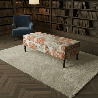 Luxury Smooth Surface Centrepiece Footstool Vibrant Art Style - ISTOOLS