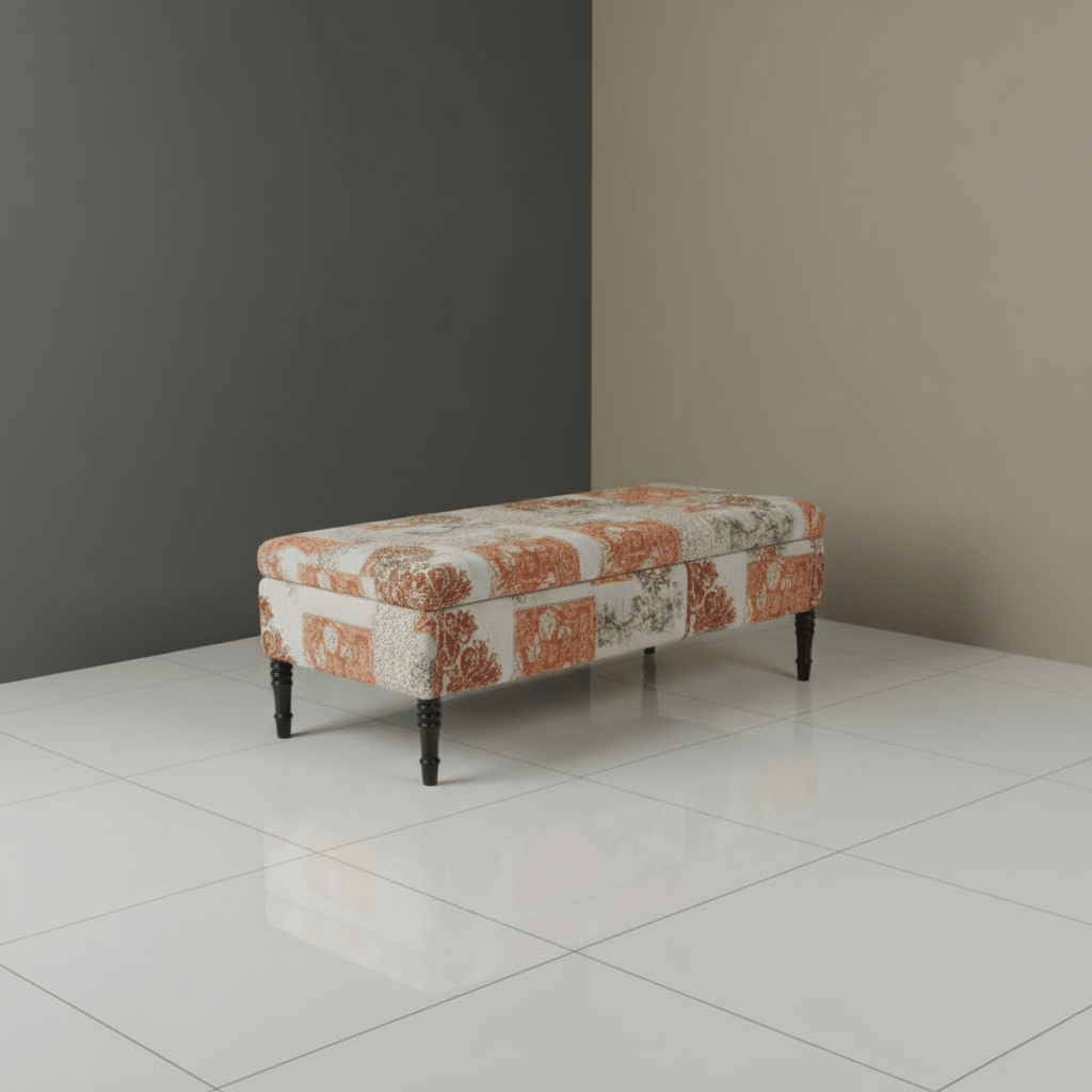 Luxury Smooth Surface Centrepiece Footstool Vibrant Art Style - ISTOOLS