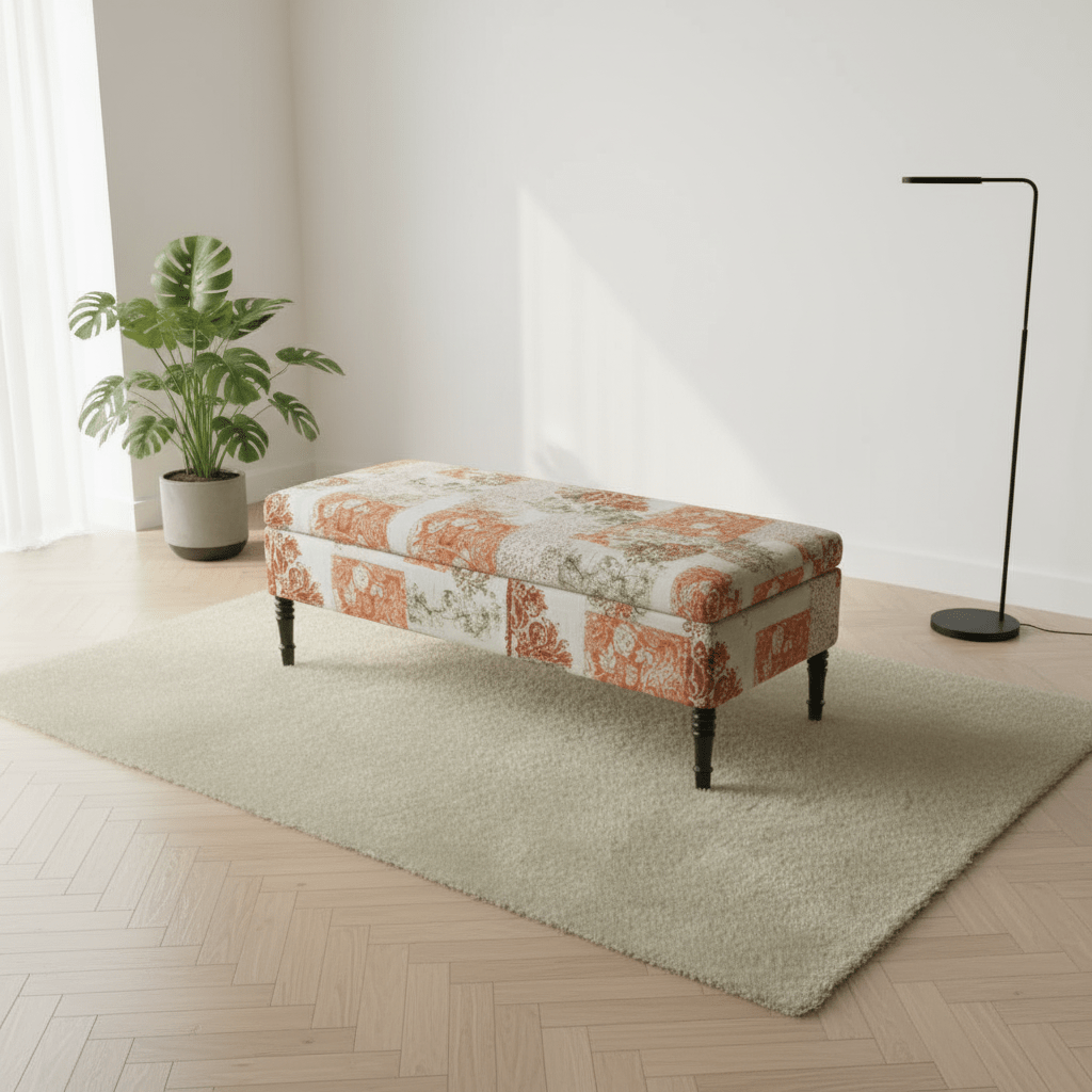 Luxury Smooth Surface Centrepiece Footstool Vibrant Art Style - ISTOOLS