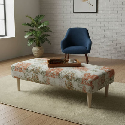 Luxury Smooth Top Lounge Bench Hidden Storage Abstract Art - ISTOOLS