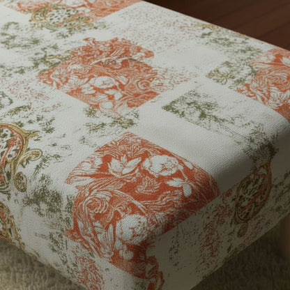 Luxury Smooth Top Lounge Bench Hidden Storage Abstract Art - ISTOOLS